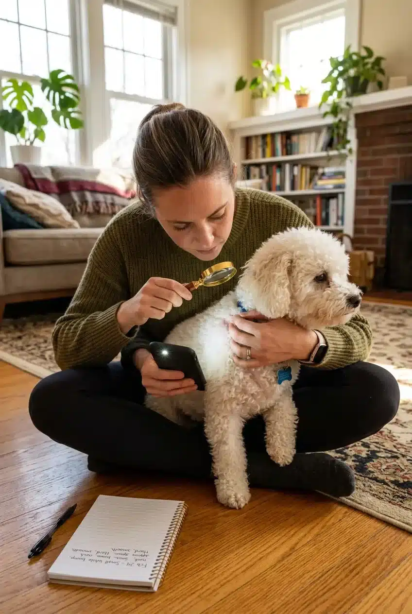 How to Examine Your Dog's White Papule at Home