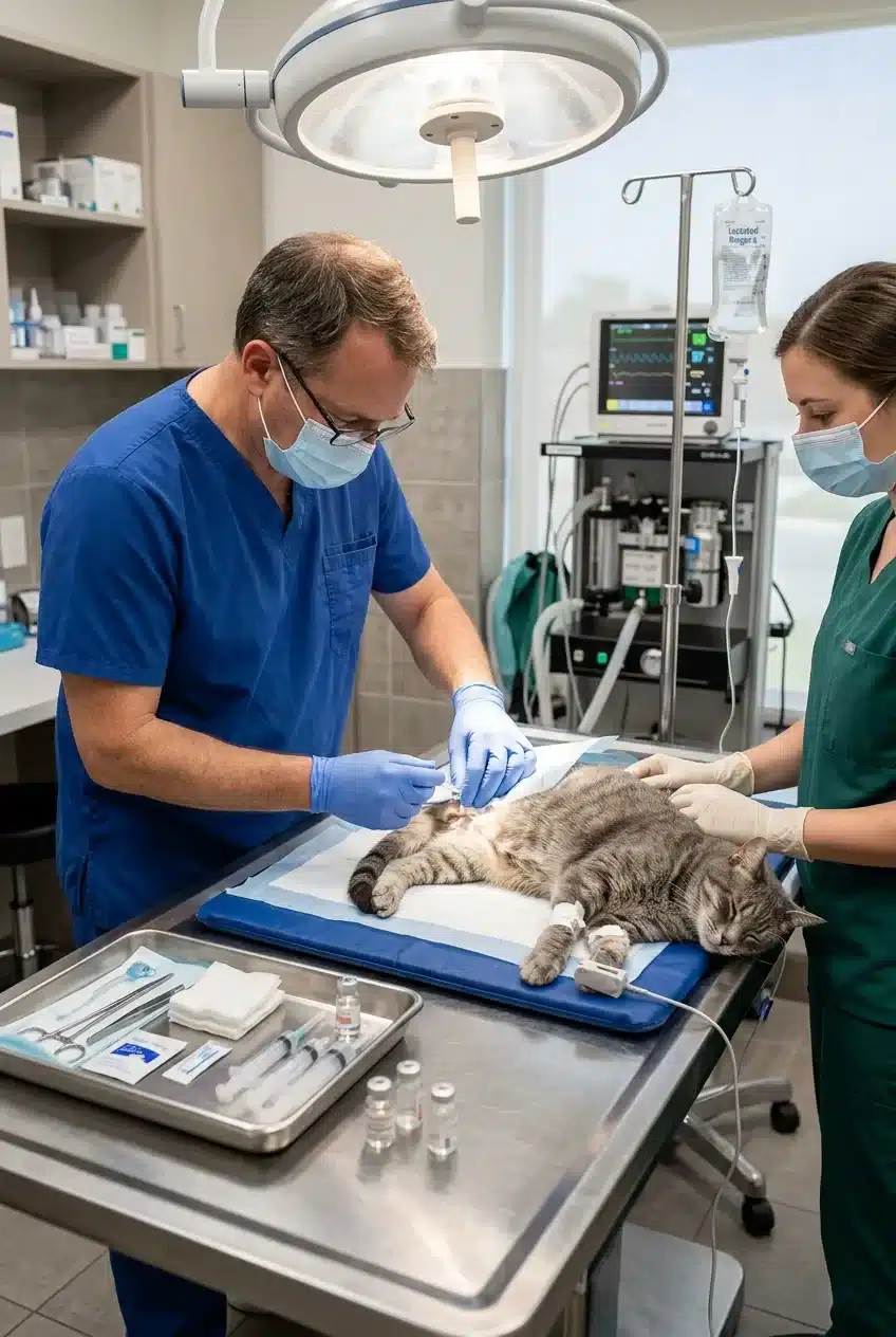 What Happens at the Vet When a Male Cat Cannot Urinate?