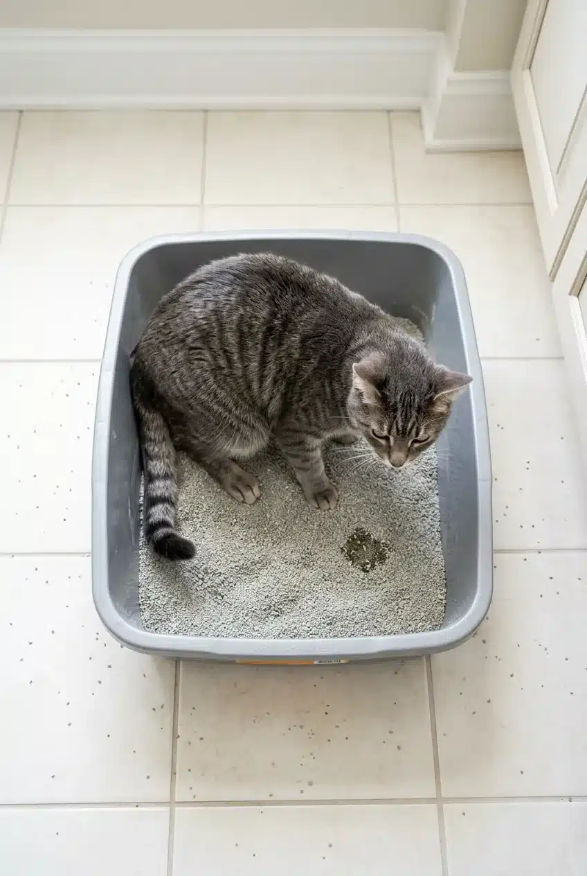 How Do Male Cat Urinary Blockage Symptoms Look In The Litter Box?