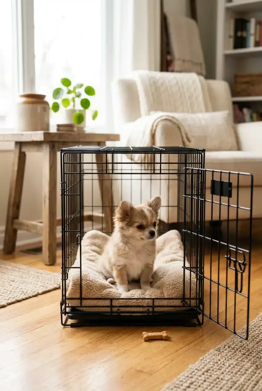 How Do You Crate Train a Small Breed Puppy Who Keeps Peeing in the House?