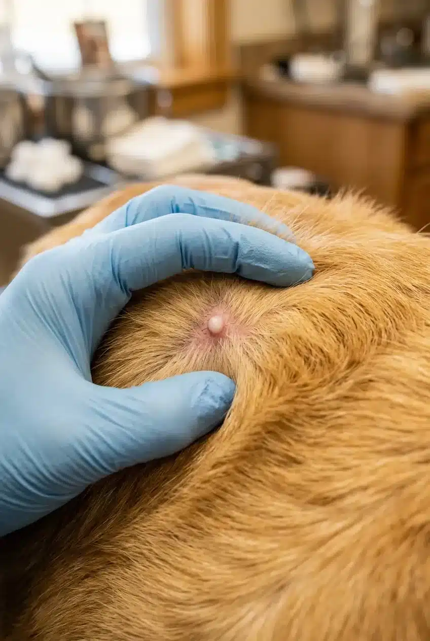 What Does a Growing White Papule on a Dog Actually Mean?