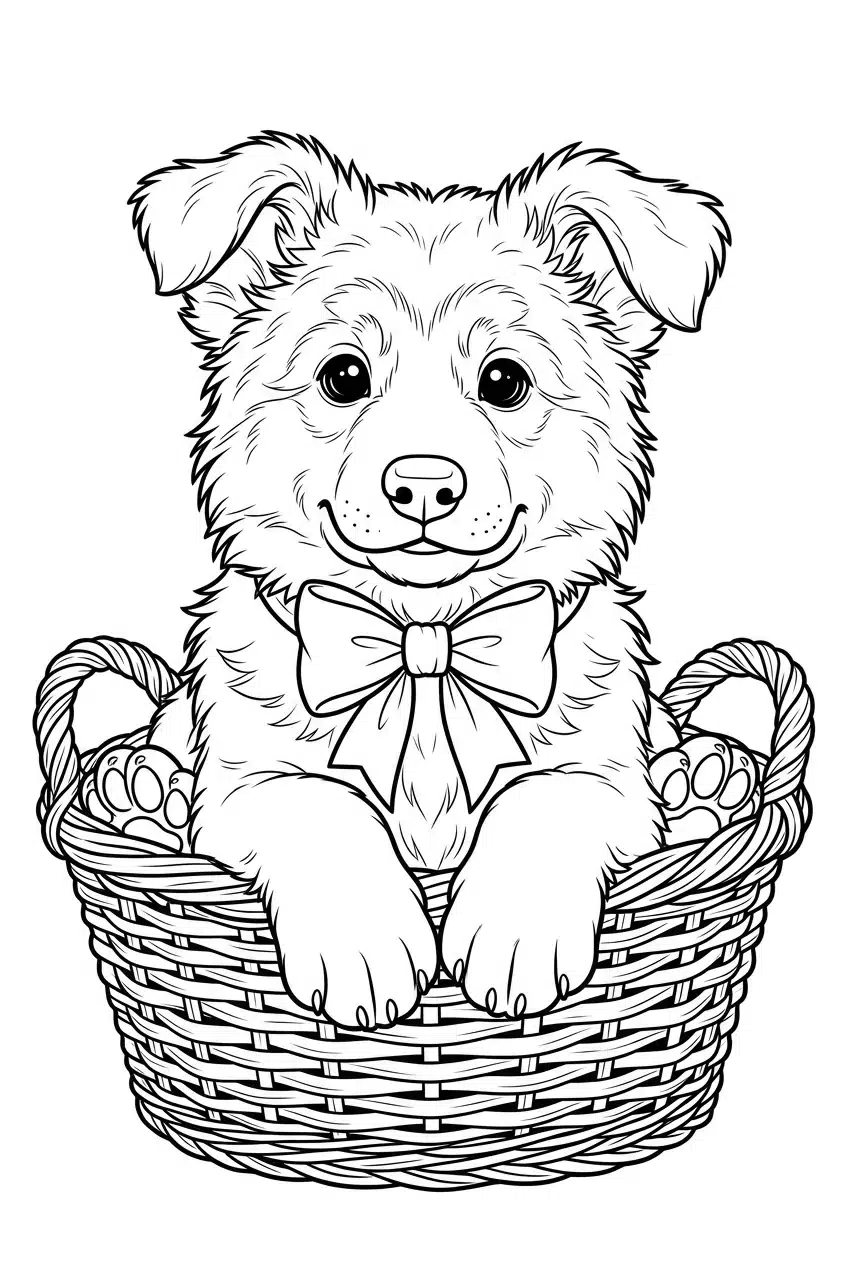 Cute German Shepherd Puppy Coloring Page