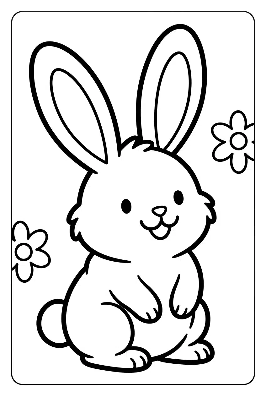 Simple Baby Bunny Coloring Page