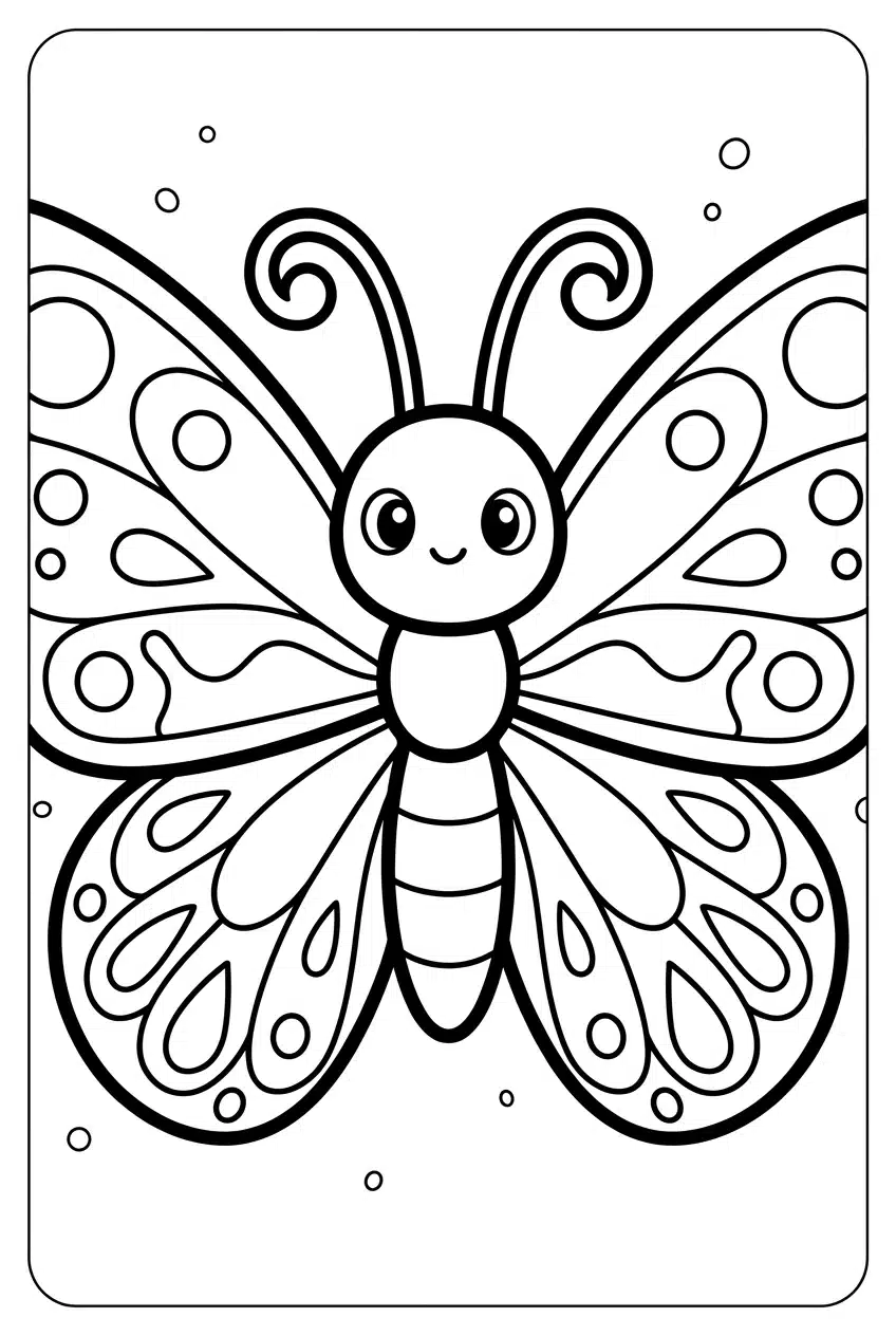 Butterfly Close-Up Portrait Coloring Page