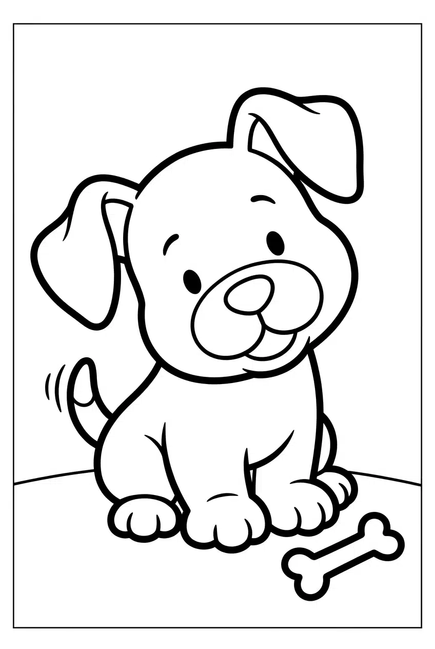 Adorable Baby Puppy Coloring Page