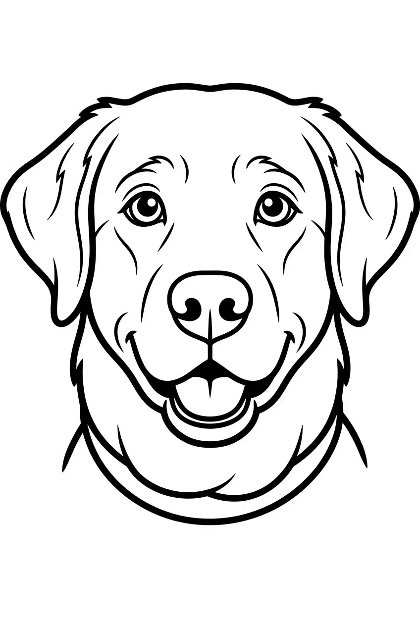 Labrador Retriever Portrait Close-Up Coloring Page