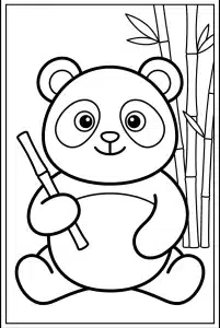 Cute Panda Bear Coloring Page for Children