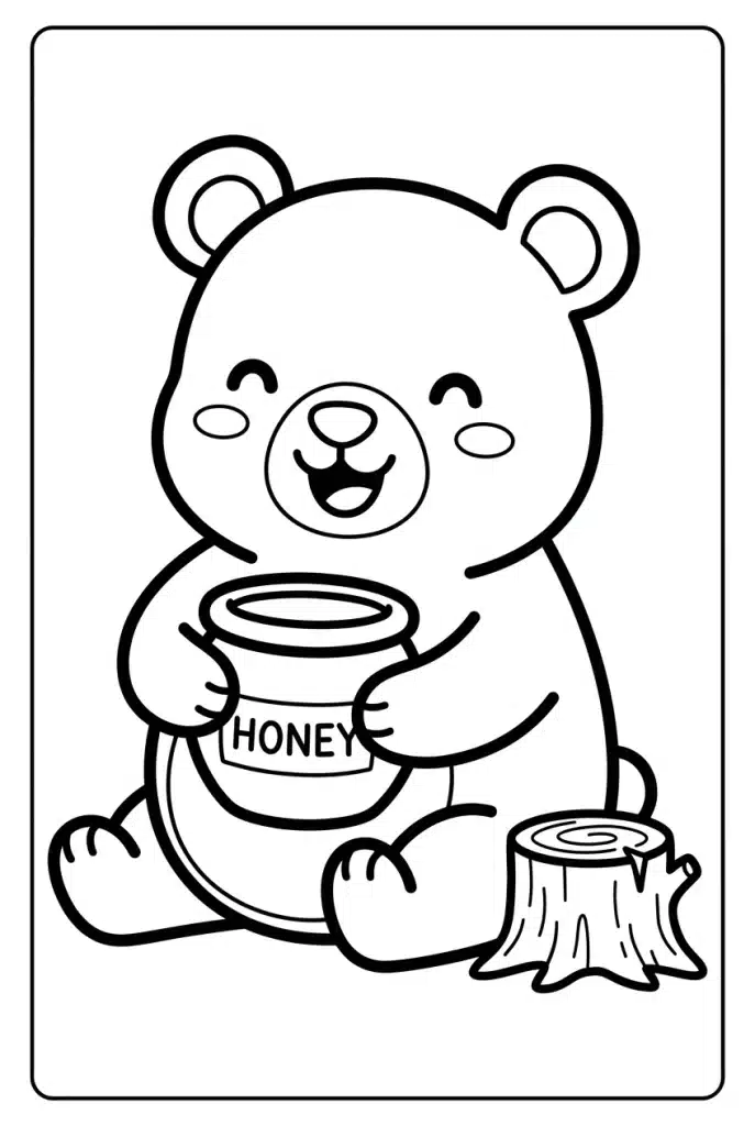 Baby Bear Cub Coloring Page