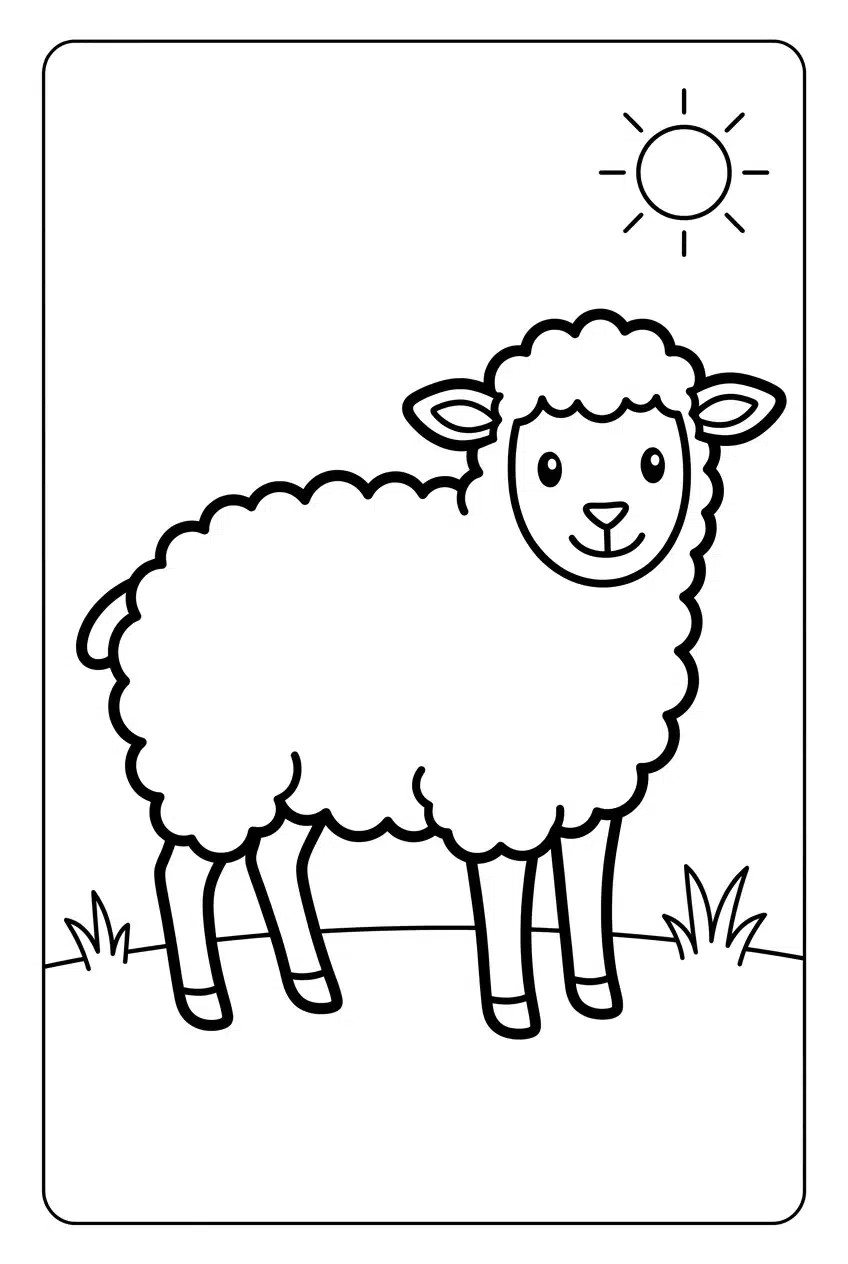 Baby Animal Coloring Pages Free Printable Pack 8 Baby Lamb Coloring Page Scene