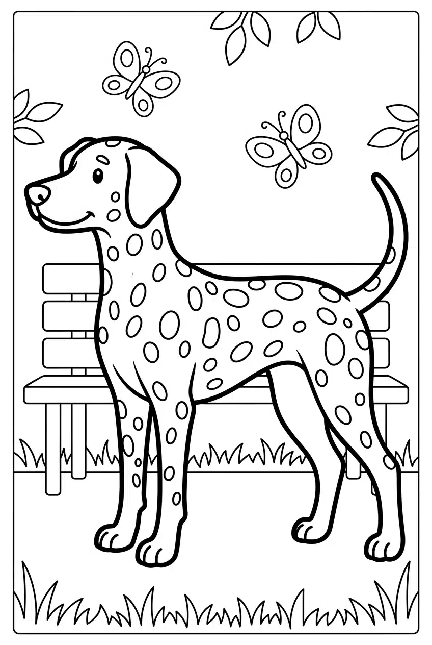Advanced Dalmatian Coloring Page for Older Kids
