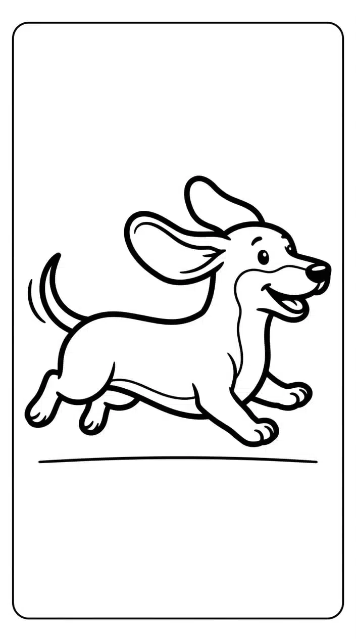 Cute Dachshund Puppy Coloring Pages for Kids 1 Dachshund Puppy Running in the Park Coloring Page