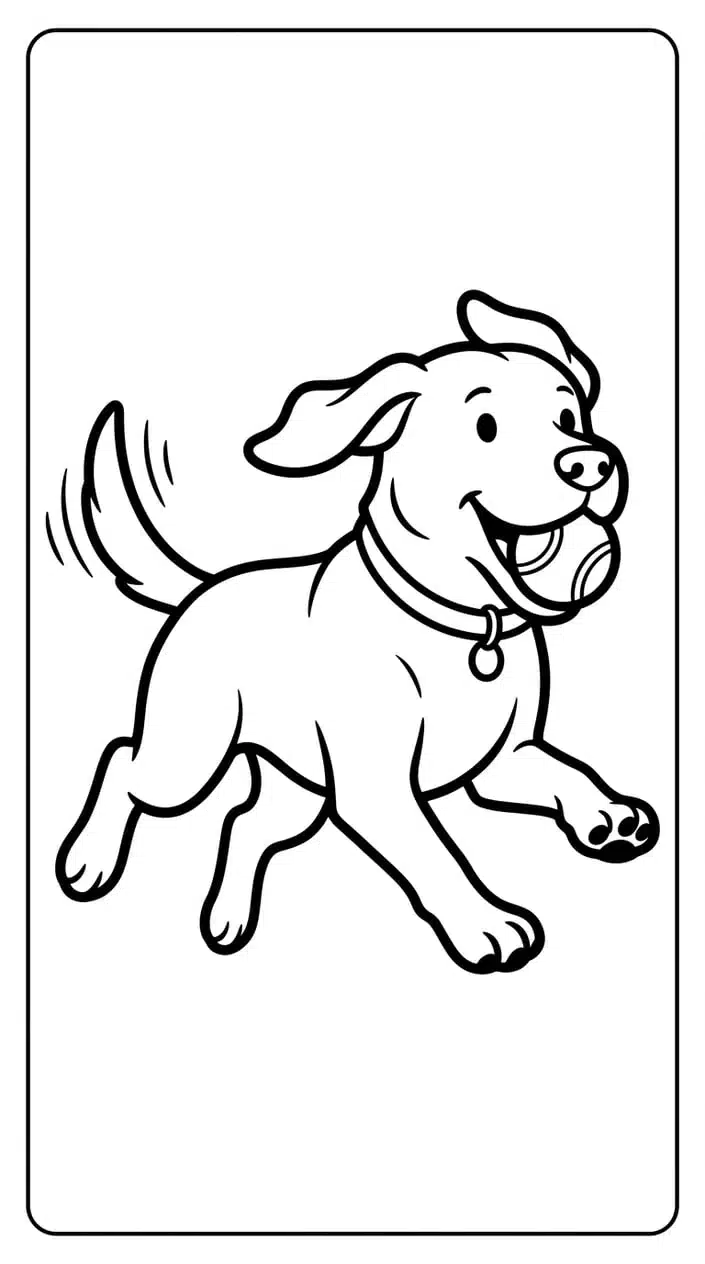 Cute Labrador Retriever Coloring Pages Free Printable PDF 1 Labrador Retriever Playing Fetch Coloring Page