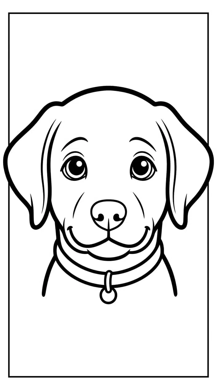 Cute Labrador Retriever Coloring Pages Free Printable PDF 5 Labrador Retriever Puppy Portrait Coloring Page