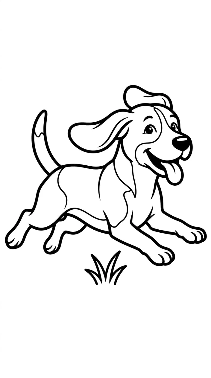 Fun Beagle Coloring Pages to Print for Kids 5 Beagle Running in a Field Coloring Page