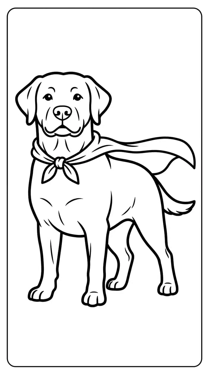 Cute Labrador Retriever Coloring Pages Free Printable PDF 7 Labrador Retriever Wearing a Superhero Cape Coloring Page