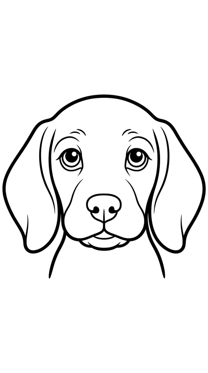 Fun Beagle Coloring Pages to Print for Kids 7 Beagle Puppy Face Close-Up Coloring Page