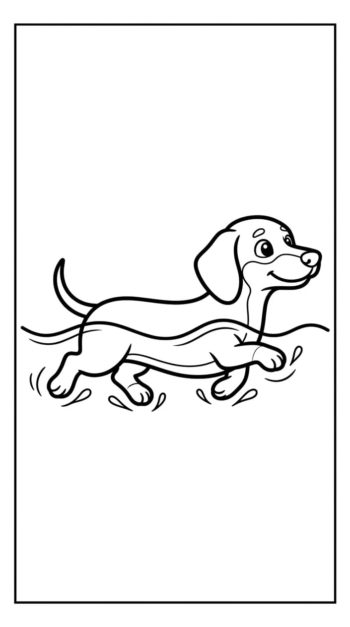 Cute Dachshund Puppy Coloring Pages for Kids 8 Dachshund Puppy Swimming in a Pool Coloring Page