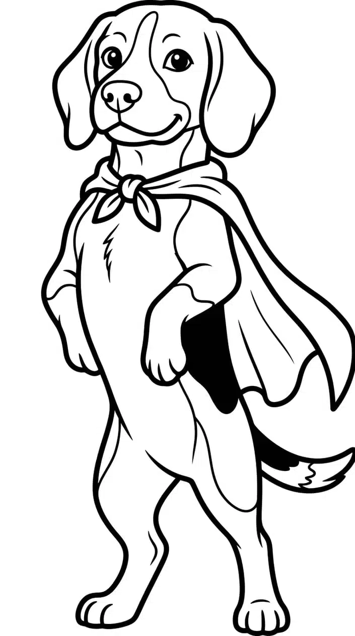Fun Beagle Coloring Pages to Print for Kids 8 Beagle in a Superhero Cape Coloring Page