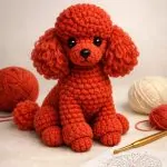 Red Poodle Realistic Amigurumi Crocheted Dog Pattern | realistic amigurumi